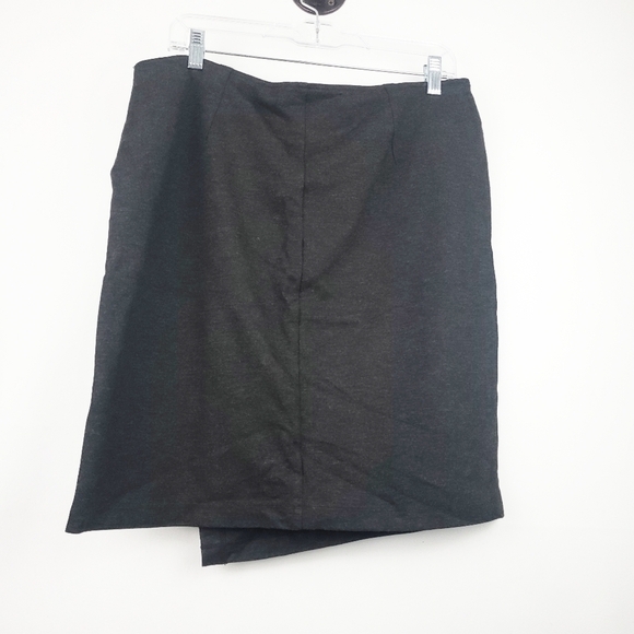 Cabi Charcoal Faux Wrap Skirt Style size 10 - Picture 2 of 4